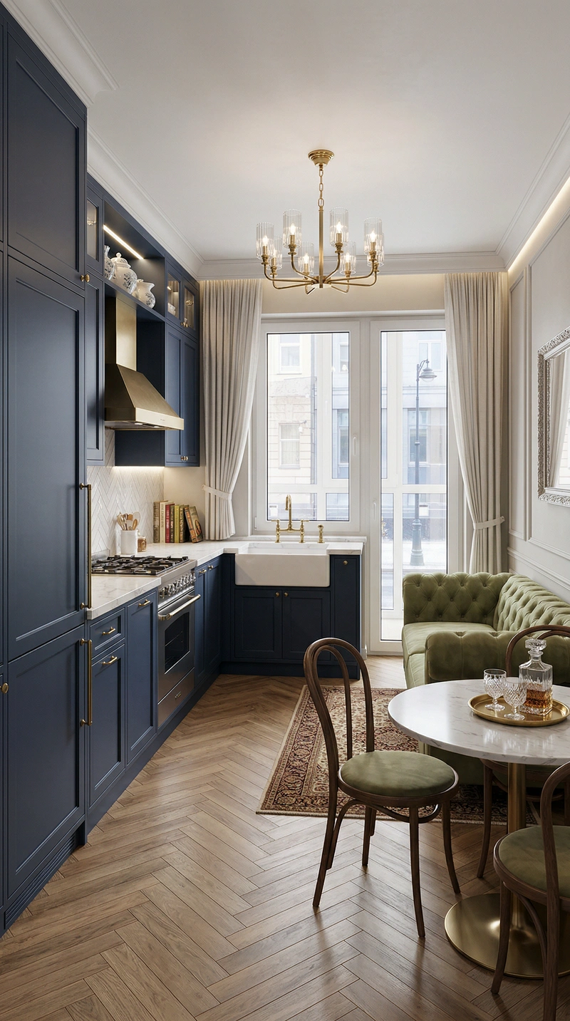 Дизайн интерьера в стиле Классика — Кухня от нейросети RoomGPT