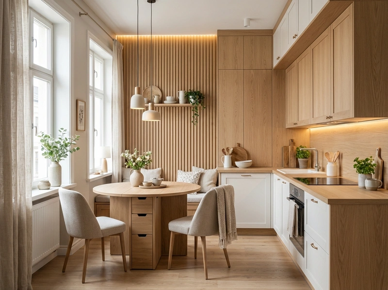 Дизайн интерьера в стиле Хюгге — Кухня от нейросети RoomGPT