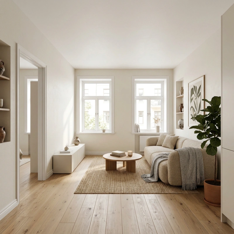 Дизайн интерьера в стиле Хюгге — Гостиная от нейросети RoomGPT