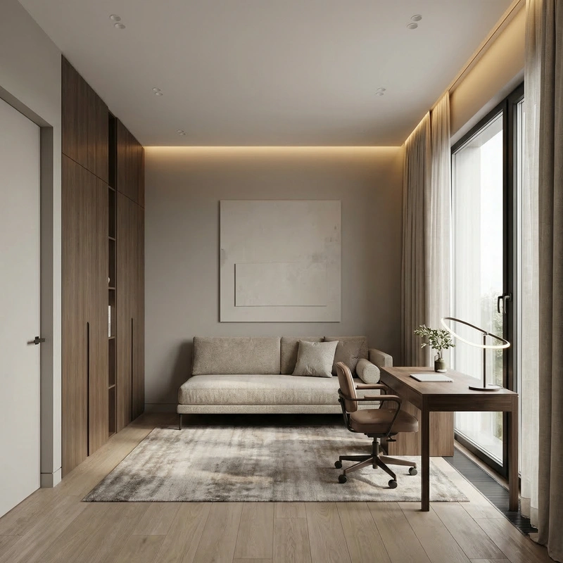 Дизайн интерьера в стиле Минимализм — Кабинет от нейросети RoomGPT