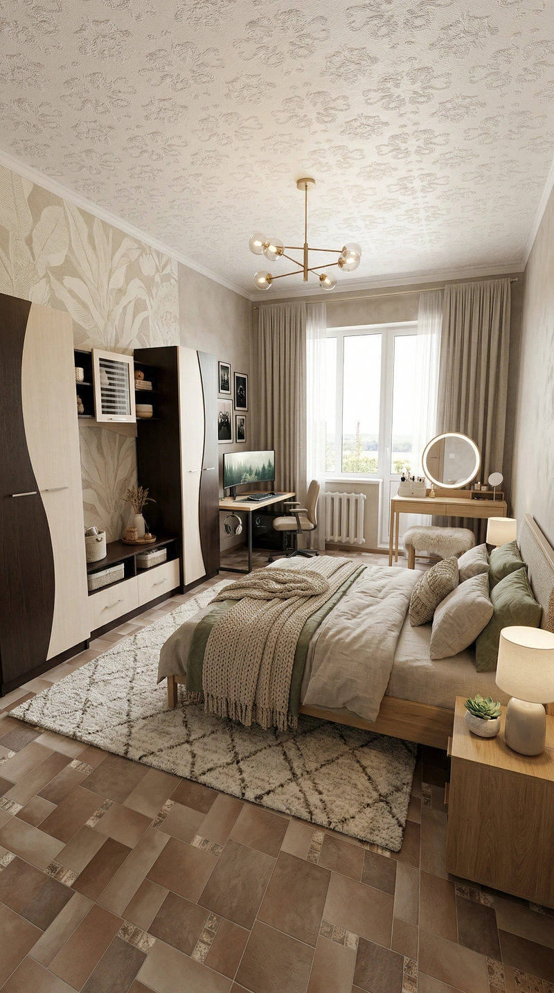 Дизайн интерьера в стиле Хюгге — Спальня от нейросети RoomGPT