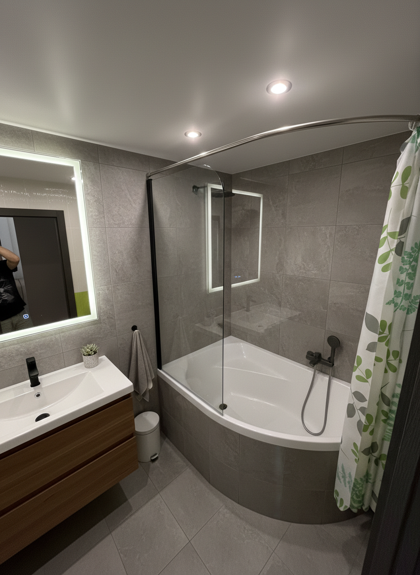 Дизайн ванной в стиле Минимализм — фото интерьера от нейросети RoomGPT