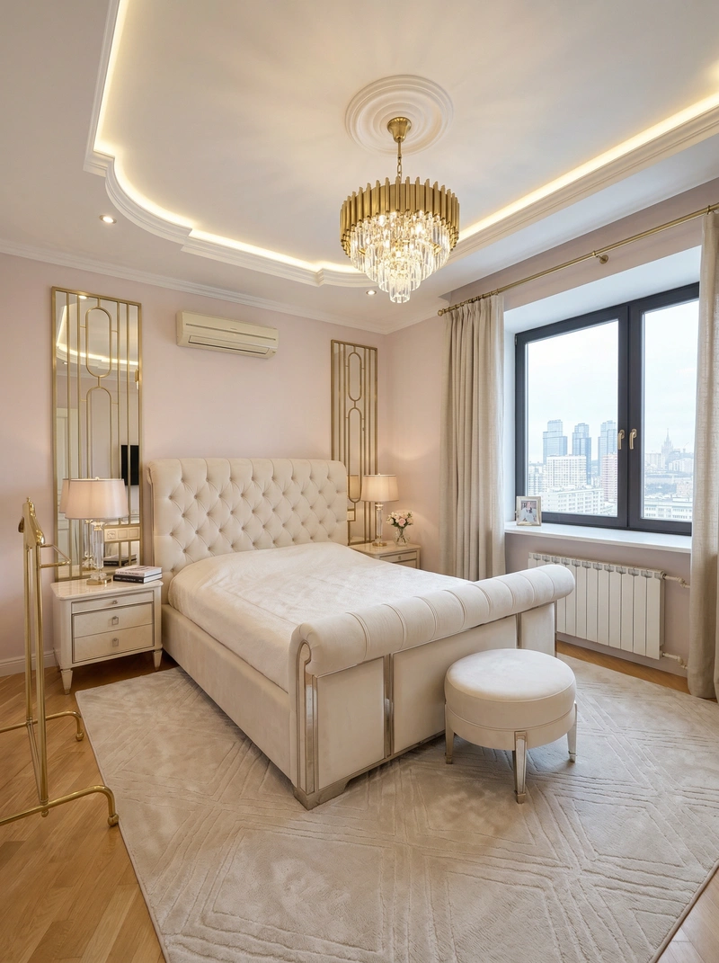 Дизайн интерьера в стиле Неоклассика — Спальня от нейросети RoomGPT