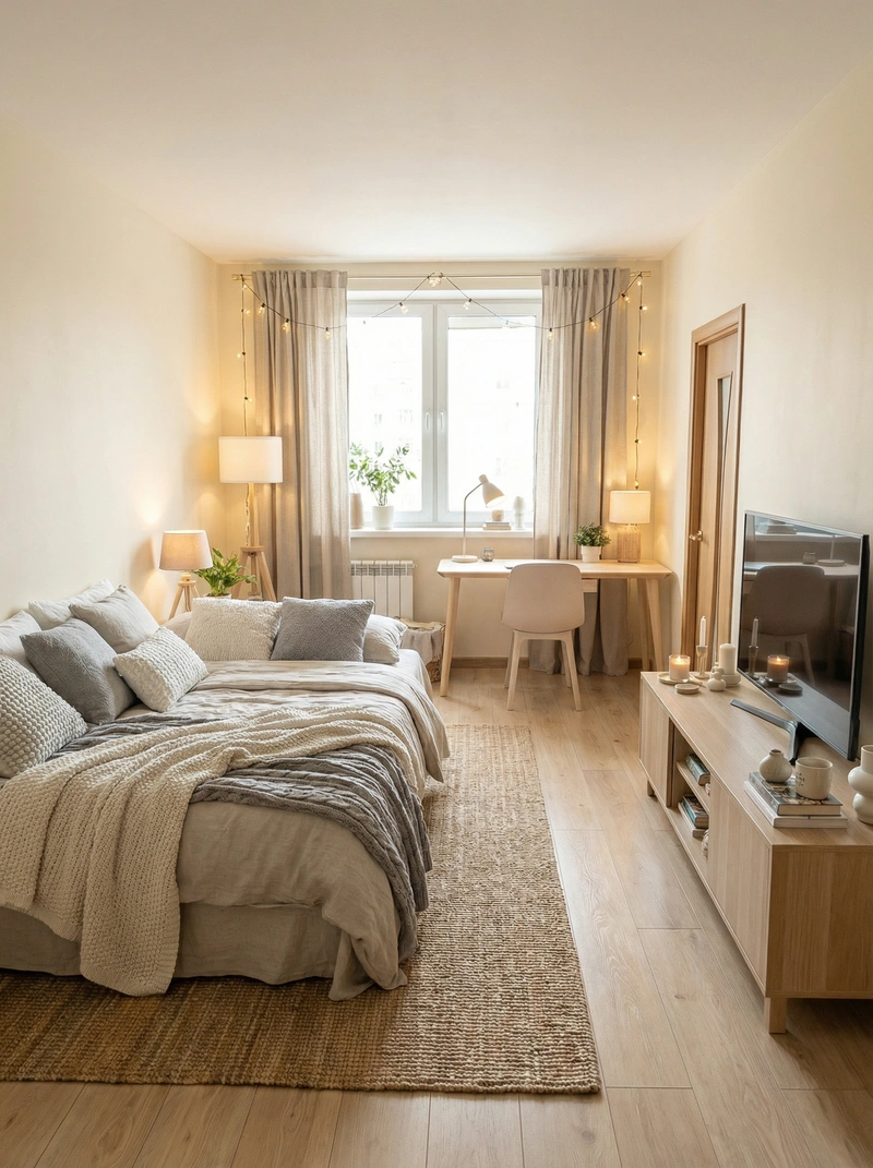 Дизайн интерьера в стиле Хюгге — Гостиная от нейросети RoomGPT