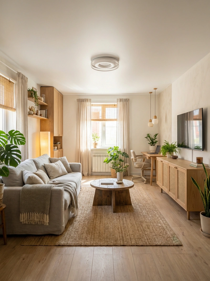 Дизайн интерьера в стиле Сканди — Гостиная от нейросети RoomGPT