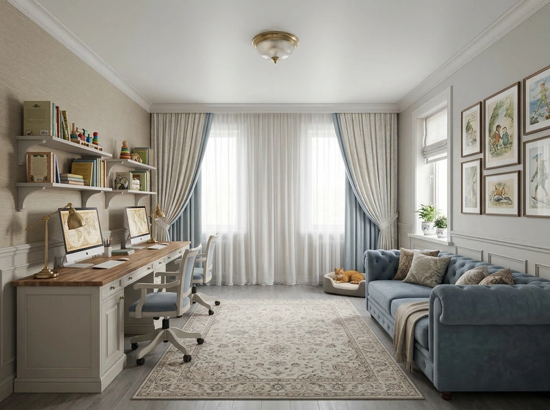Дизайн детской в стиле Классика — фото интерьера от нейросети RoomGPT