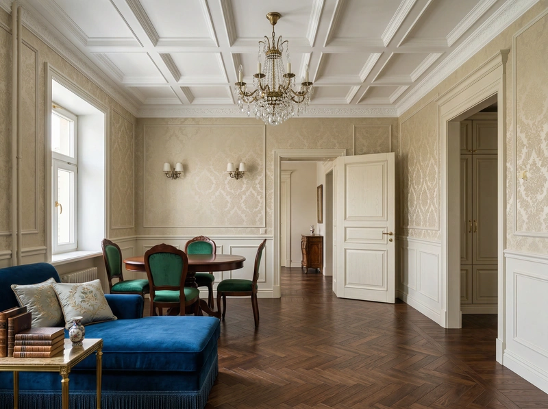 Дизайн интерьера в стиле Классика — Гостиная от нейросети RoomGPT