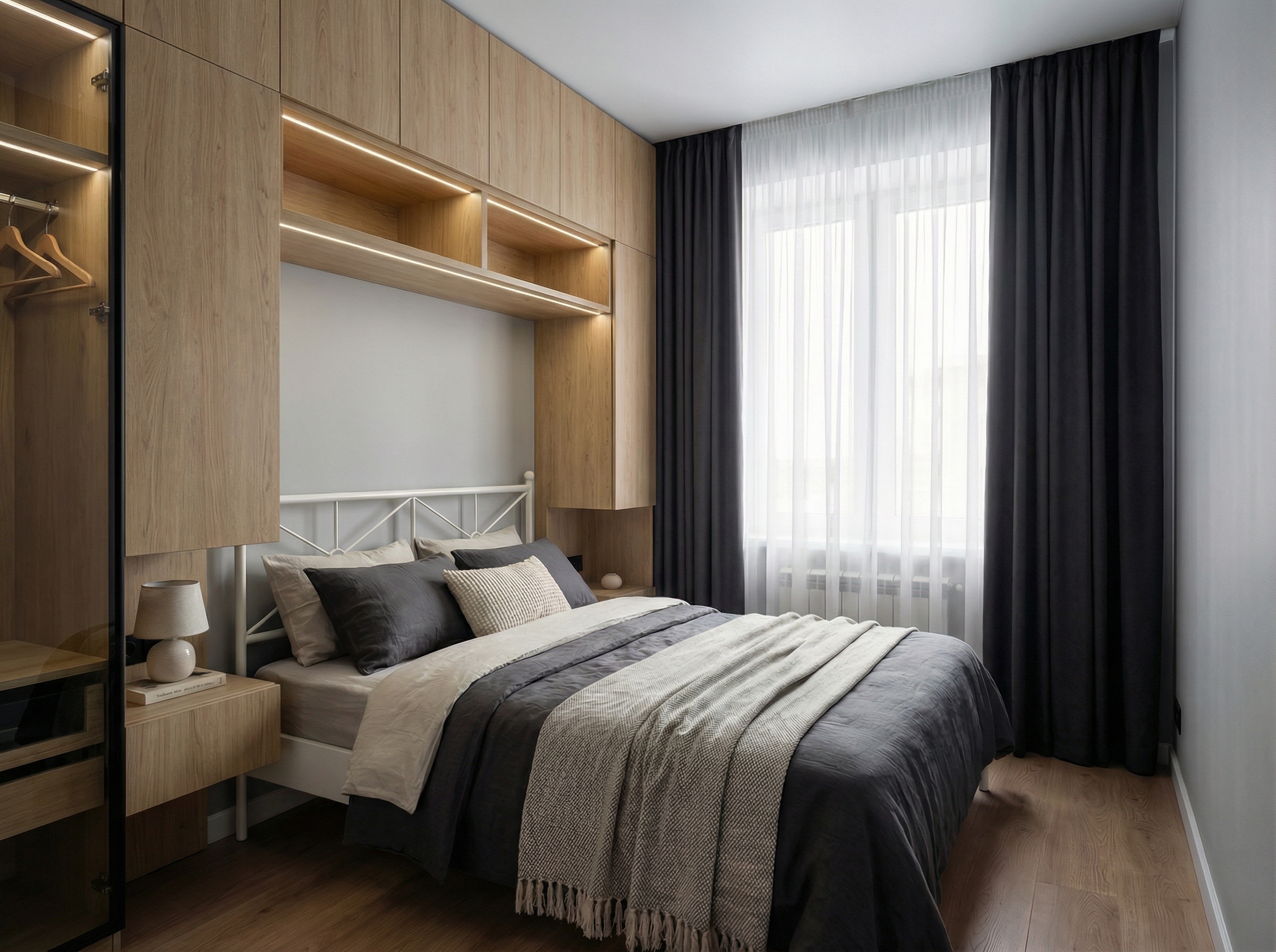 Дизайн спальни в стиле Минимализм — фото интерьера от нейросети RoomGPT