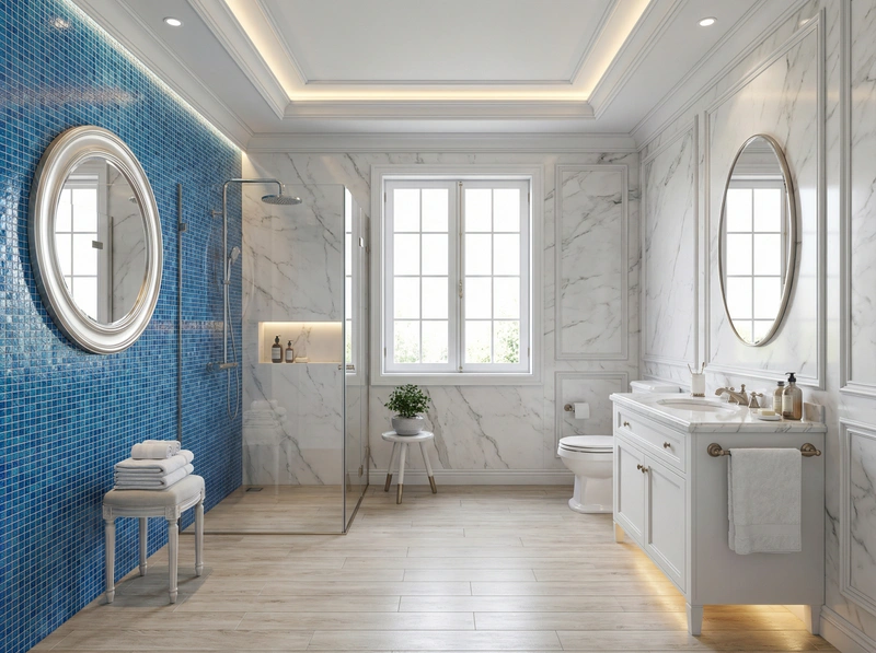 Дизайн ванной в стиле Классика — фото интерьера от нейросети RoomGPT