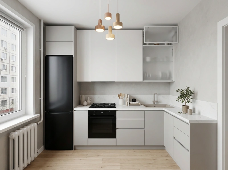 Дизайн интерьера в стиле Сканди — Кухня от нейросети RoomGPT