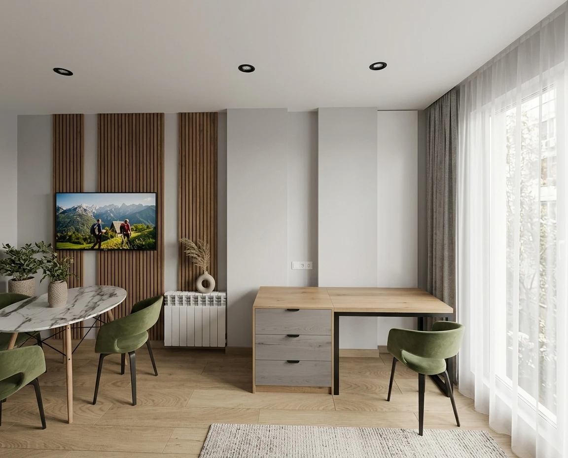 Дизайн интерьера в стиле Минимализм — Гостиная от нейросети RoomGPT