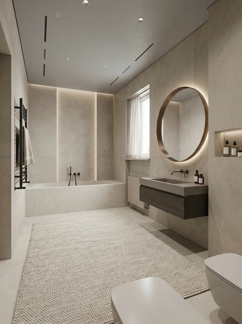 Дизайн интерьера в стиле Минимализм — Ванная от нейросети RoomGPT