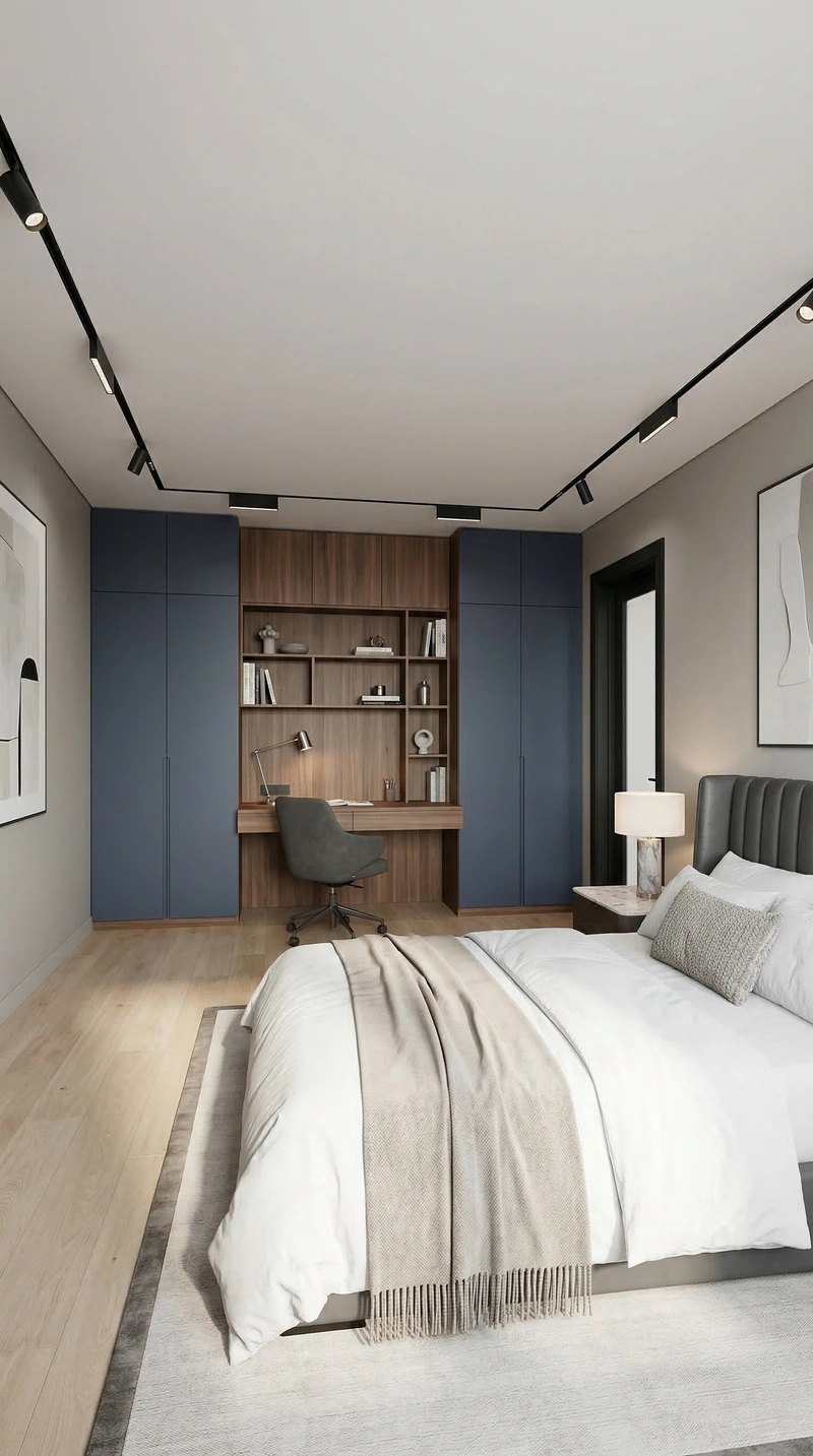 Дизайн спальни в стиле Контемпорари — фото интерьера от нейросети RoomGPT