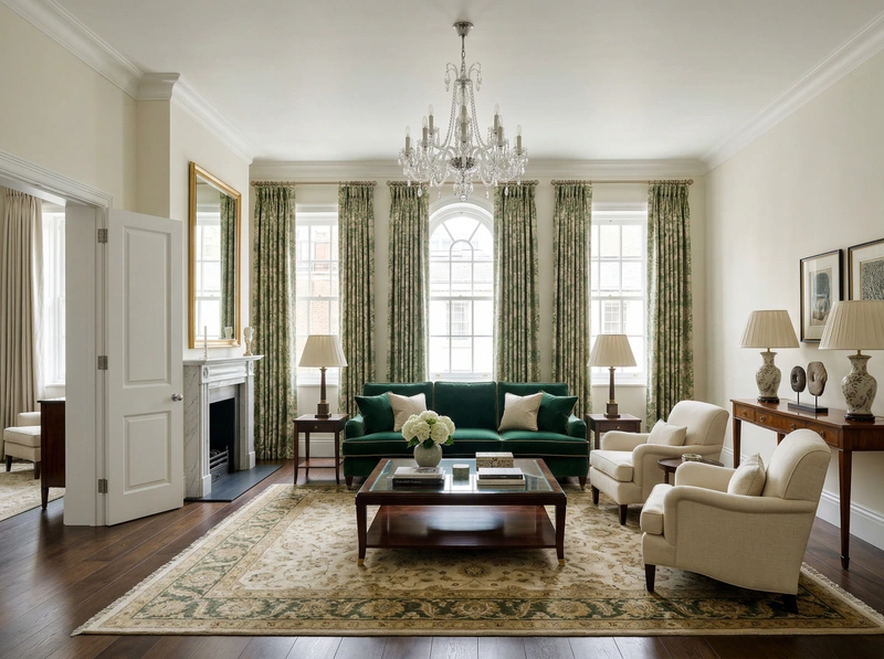Дизайн гостиной в стиле Классика — фото интерьера от нейросети RoomGPT