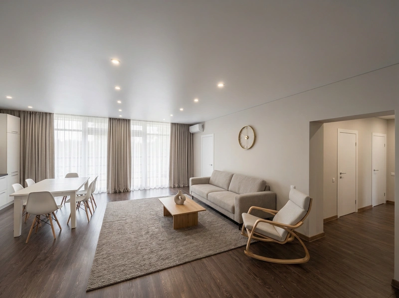 Дизайн интерьера в стиле Минимализм — Гостиная от нейросети RoomGPT