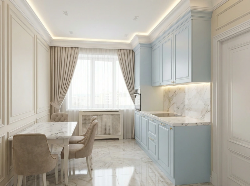Дизайн интерьера в стиле Классика — Кухня от нейросети RoomGPT