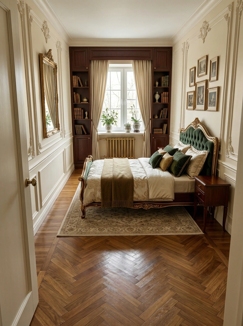 Дизайн спальни в стиле Классика — фото интерьера от нейросети RoomGPT