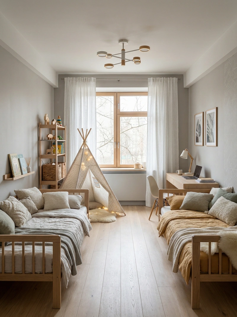 Дизайн детской в стиле Хюгге — фото интерьера от нейросети RoomGPT