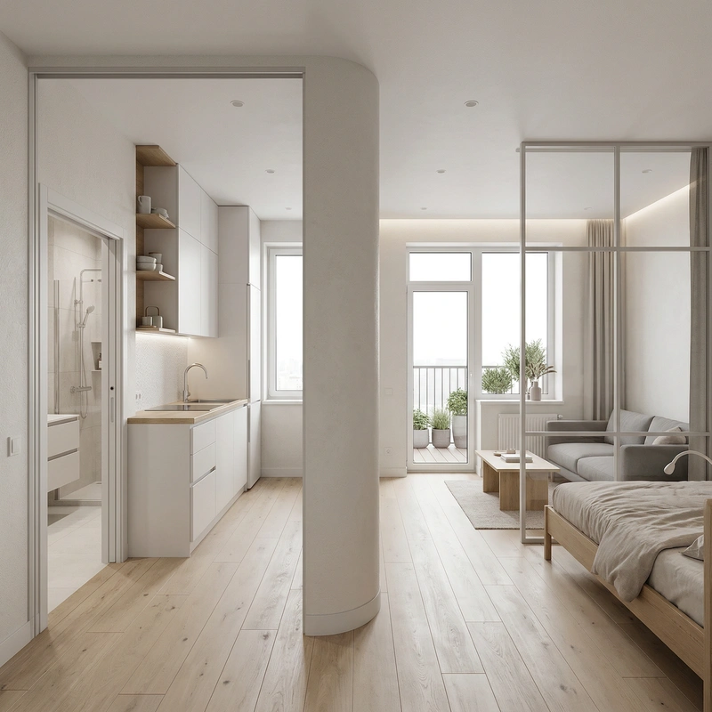 Дизайн интерьера в стиле Сканди — Кухня от нейросети RoomGPT