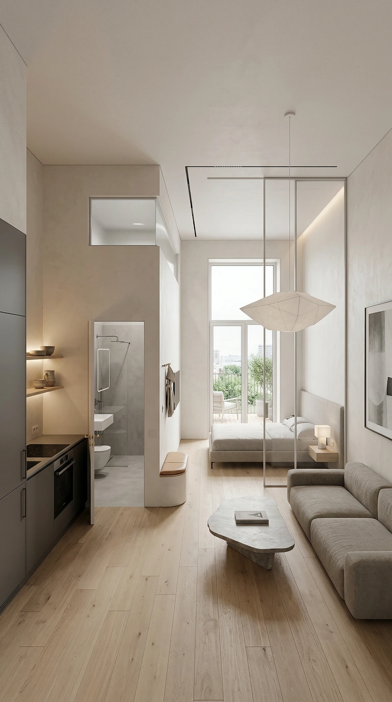 Дизайн интерьера в стиле Минимализм — Гостиная от нейросети RoomGPT