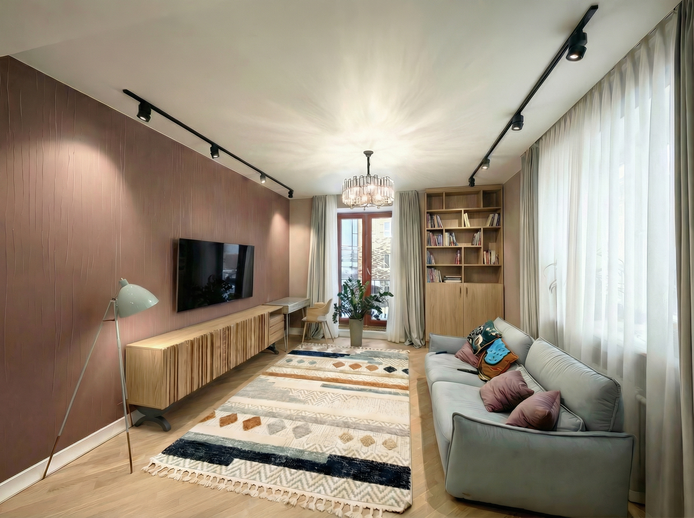 Дизайн гостиной в стиле Эклектика — фото интерьера от нейросети RoomGPT