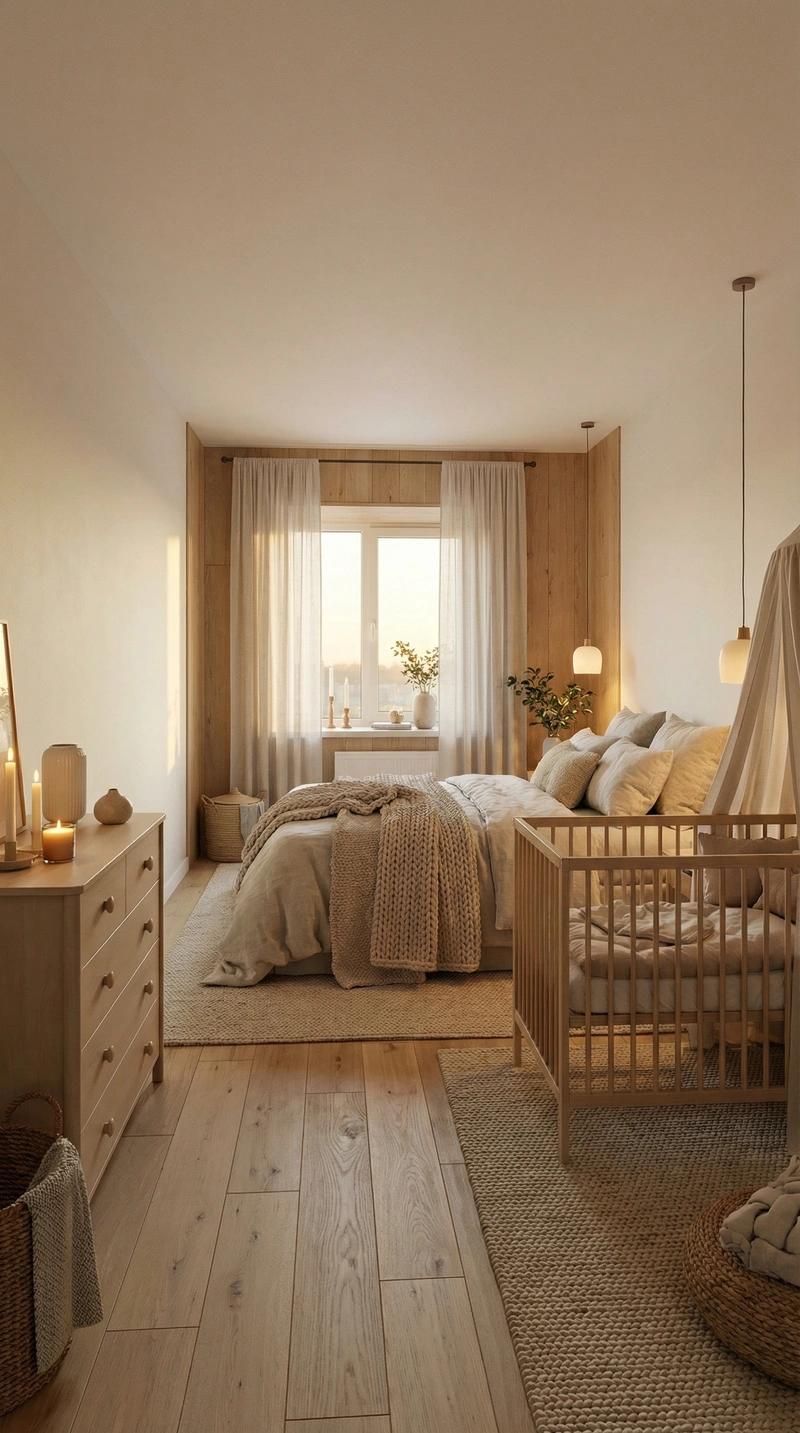 Дизайн спальни в стиле Хюгге — фото интерьера от нейросети RoomGPT