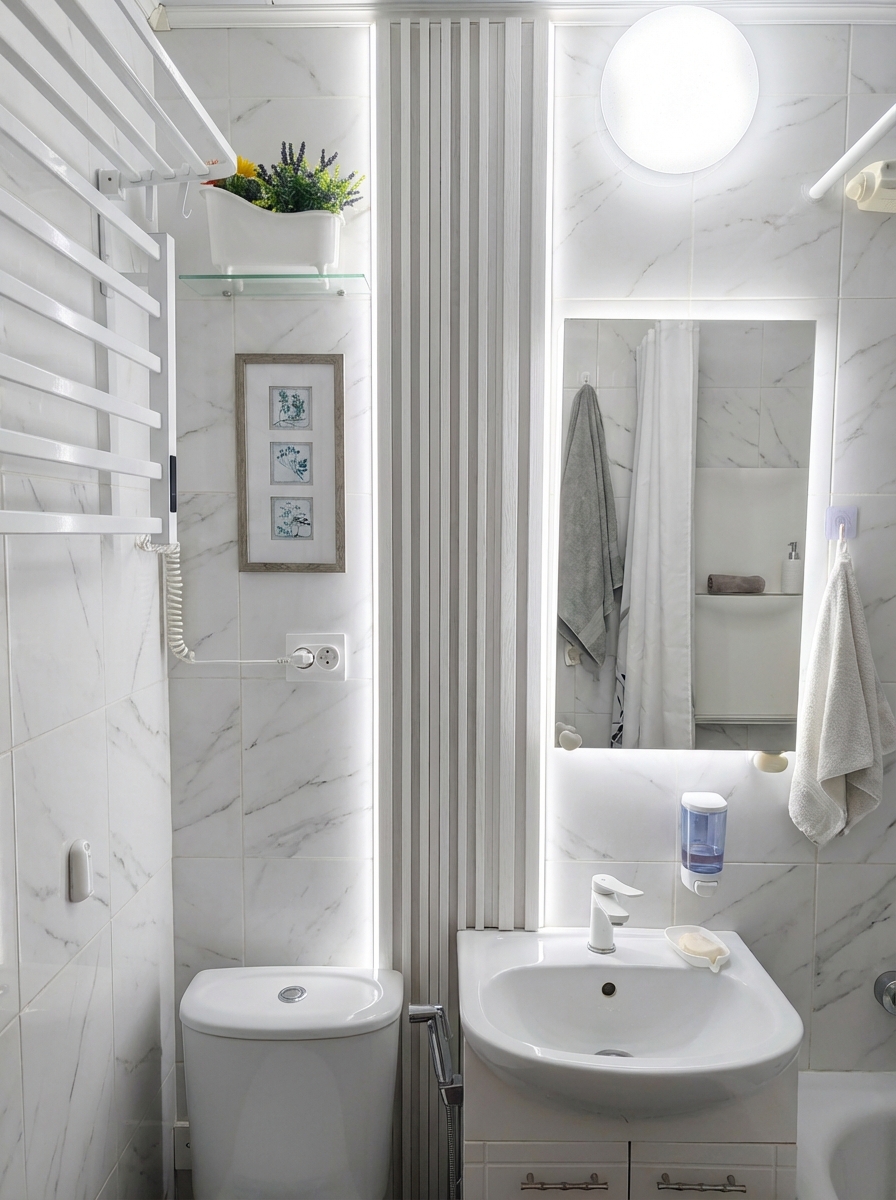 Дизайн ванной в стиле Минимализм — фото интерьера от нейросети RoomGPT