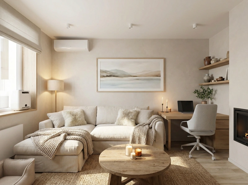 Дизайн интерьера в стиле Хюгге — Гостиная от нейросети RoomGPT