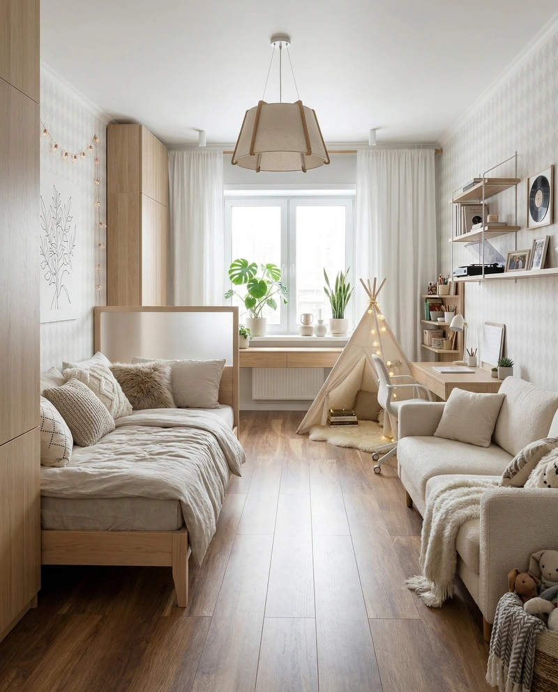Дизайн детской в стиле Хюгге — фото интерьера от нейросети RoomGPT