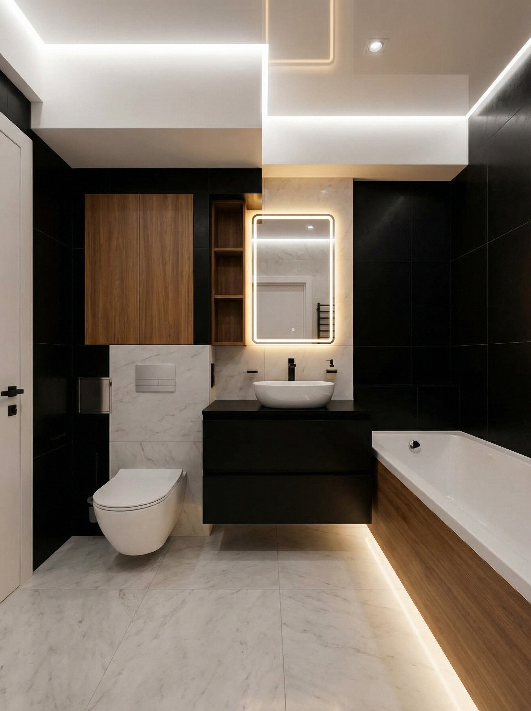 Дизайн ванной в стиле Минимализм — фото интерьера от нейросети RoomGPT