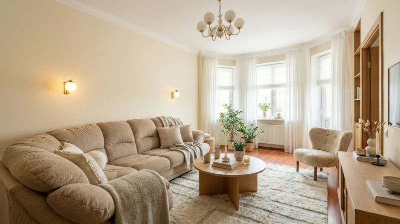 Дизайн интерьера в стиле Хюгге — Гостиная от нейросети RoomGPT