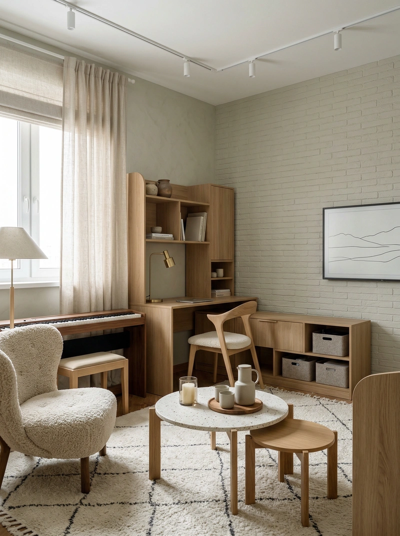 Дизайн интерьера в стиле Хюгге — Гостиная от нейросети RoomGPT