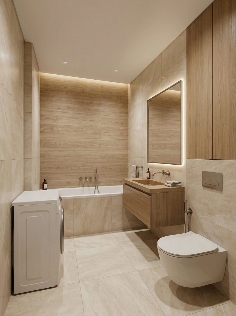 Дизайн интерьера в стиле Минимализм — Ванная от нейросети RoomGPT