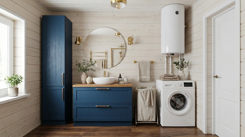 Дизайн интерьера в стиле Эклектика — Ванная от нейросети RoomGPT