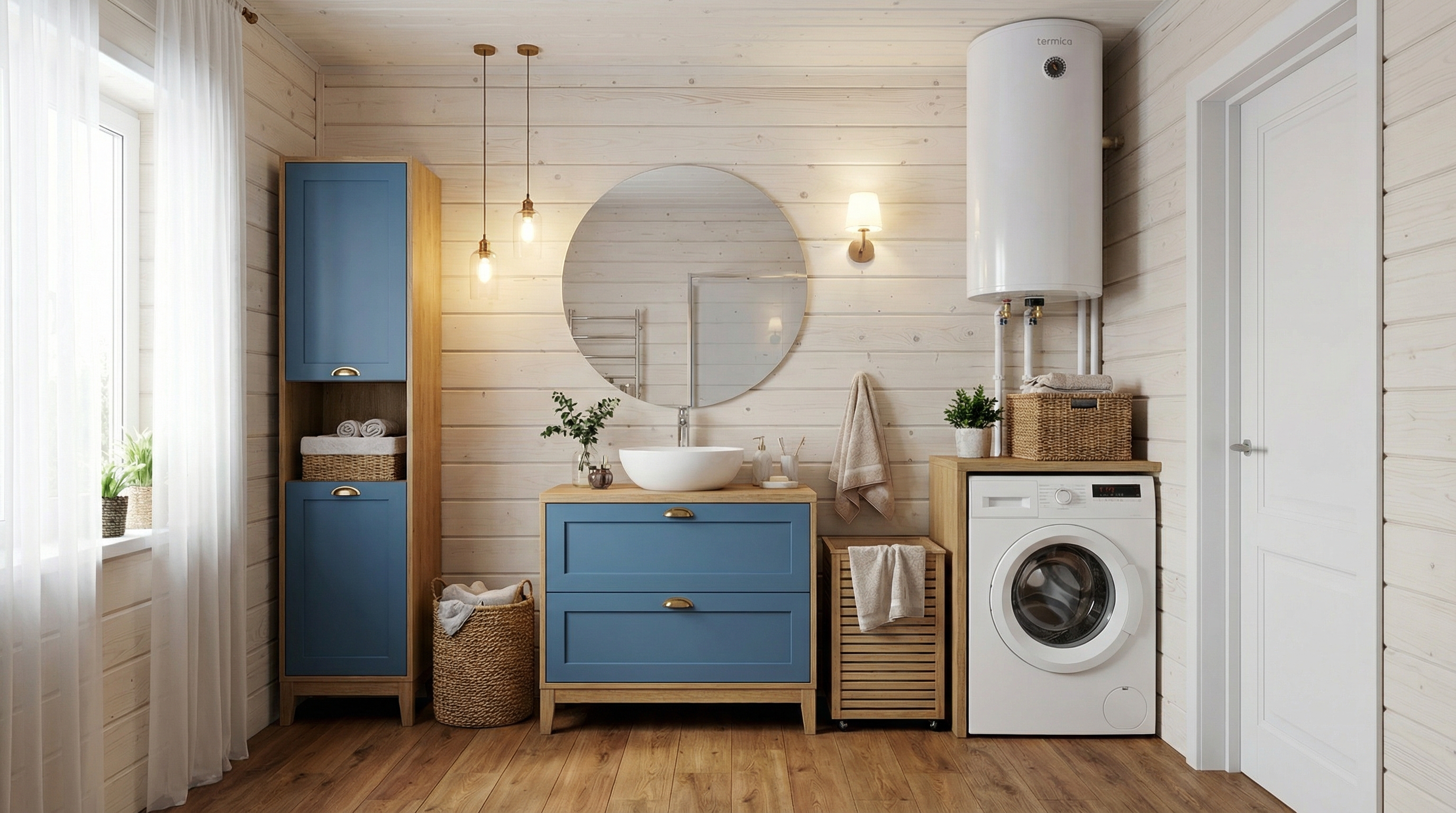 Дизайн ванной в стиле Хюгге — фото интерьера от нейросети RoomGPT