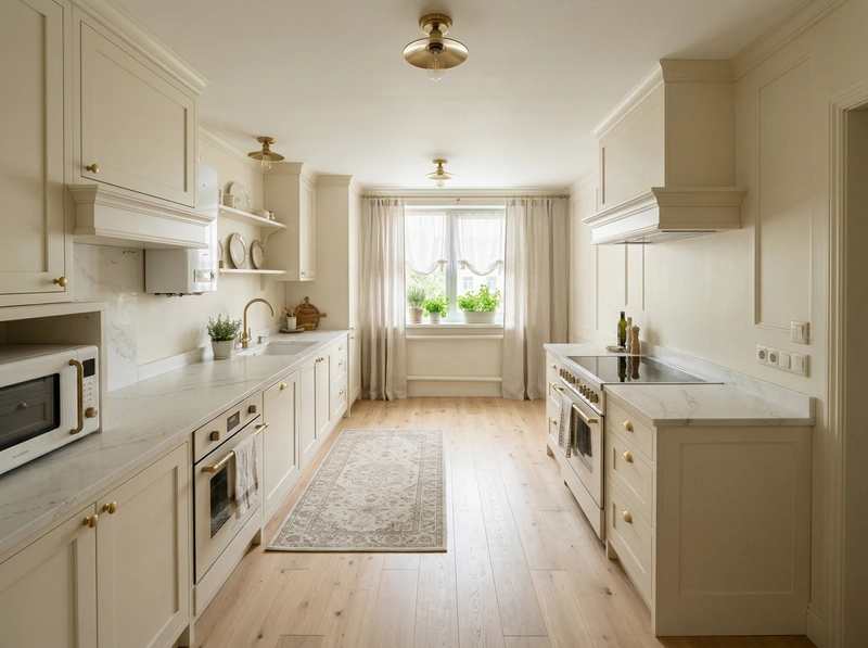 Дизайн кухни в стиле Классика — фото интерьера от нейросети RoomGPT