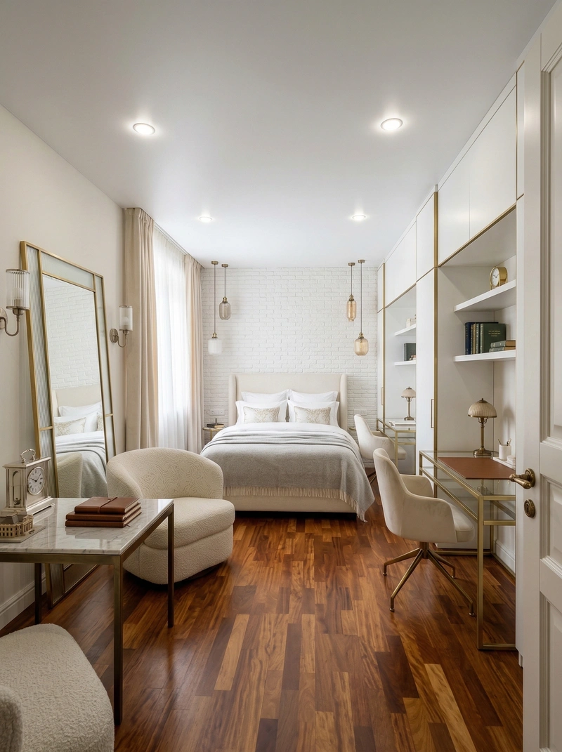 Дизайн спальни в стиле Классика — фото интерьера от нейросети RoomGPT