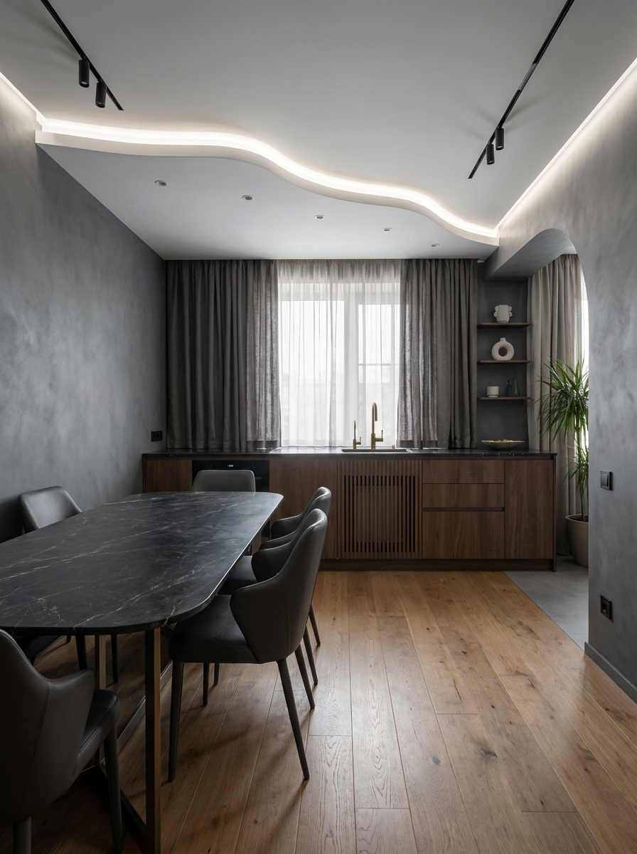 Дизайн кухни в стиле Минимализм — фото интерьера от нейросети RoomGPT