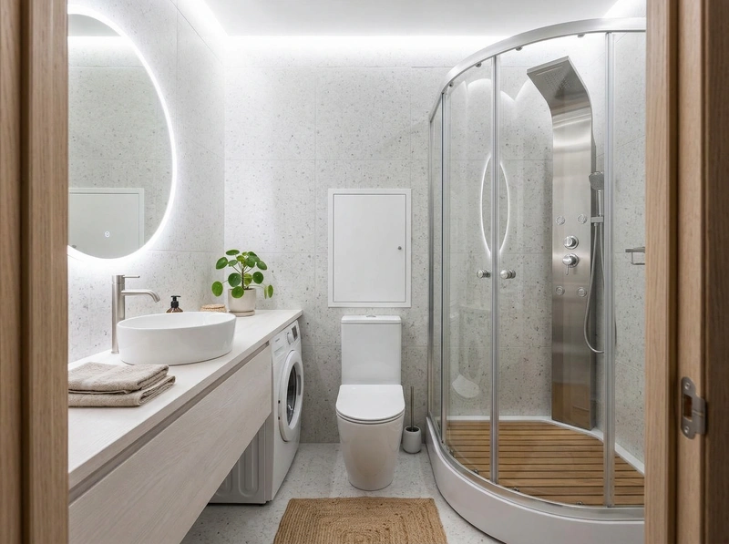 Дизайн интерьера в стиле Сканди — Ванная от нейросети RoomGPT