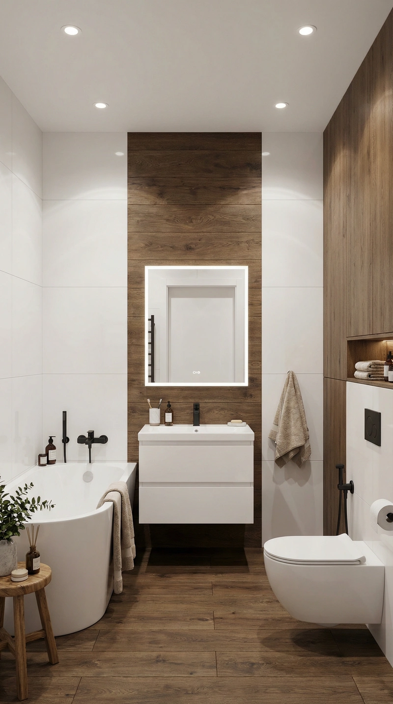 Дизайн интерьера в стиле Хюгге — Ванная от нейросети RoomGPT