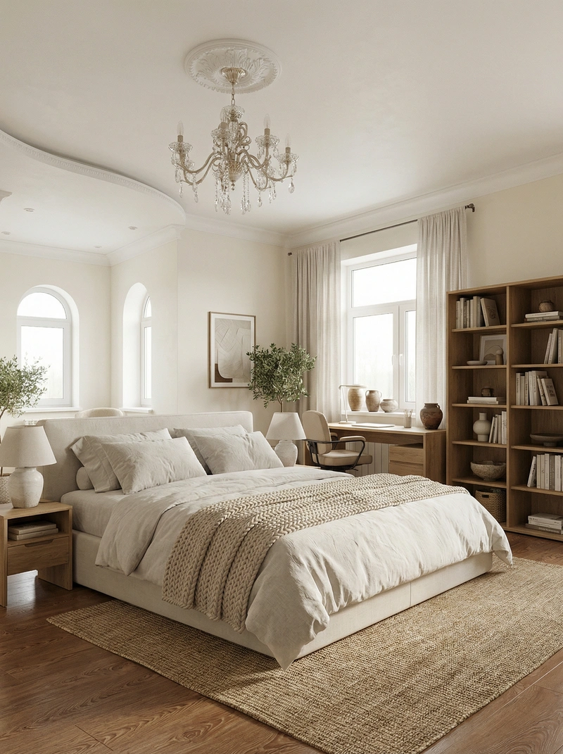 Дизайн интерьера в стиле Сканди — Спальня от нейросети RoomGPT