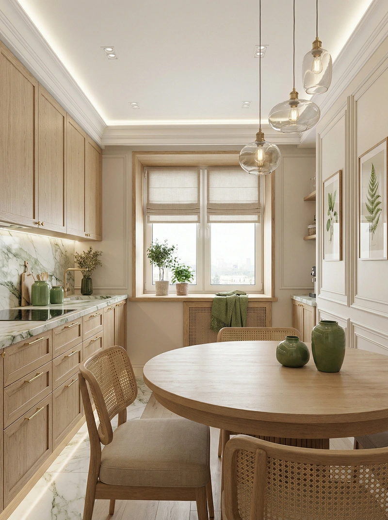 Дизайн интерьера в стиле Классика — Кухня от нейросети RoomGPT