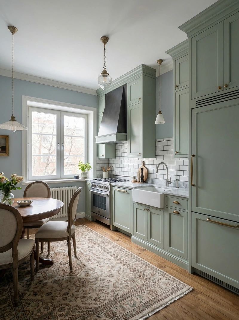 Дизайн кухни в стиле Классика — фото интерьера от нейросети RoomGPT