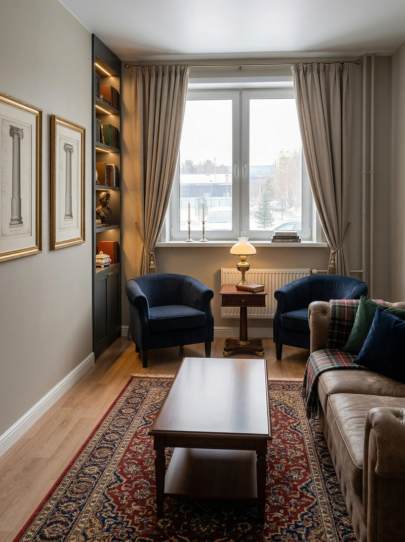 Дизайн гостиной в стиле Классика — фото интерьера от нейросети RoomGPT