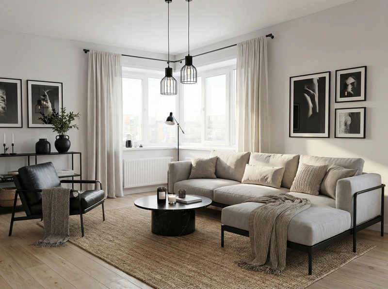 Дизайн интерьера в стиле Хюгге — Гостиная от нейросети RoomGPT