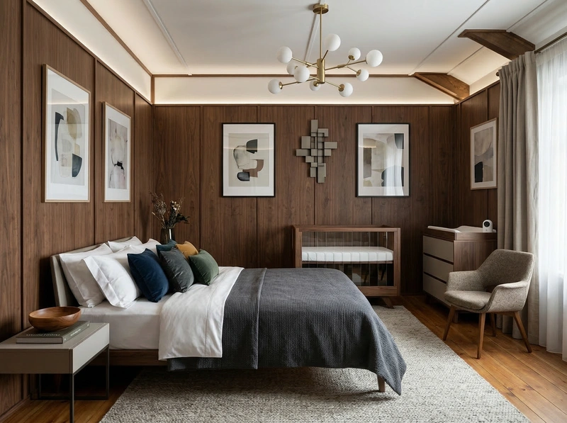 Дизайн интерьера в стиле Контемпорари — Спальня от нейросети RoomGPT