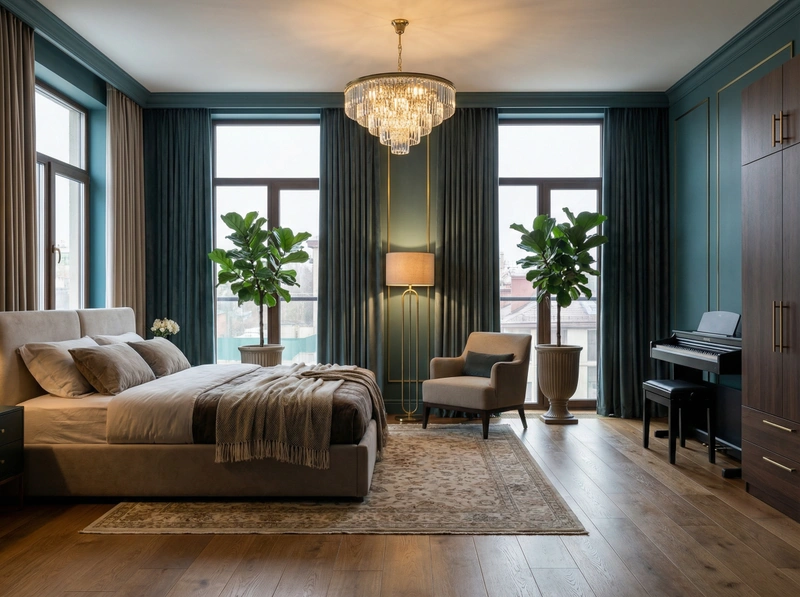 Дизайн интерьера в стиле Эклектика — Гостиная от нейросети RoomGPT