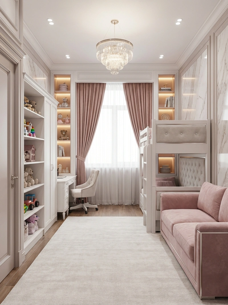 Дизайн детской в стиле Классика — фото интерьера от нейросети RoomGPT