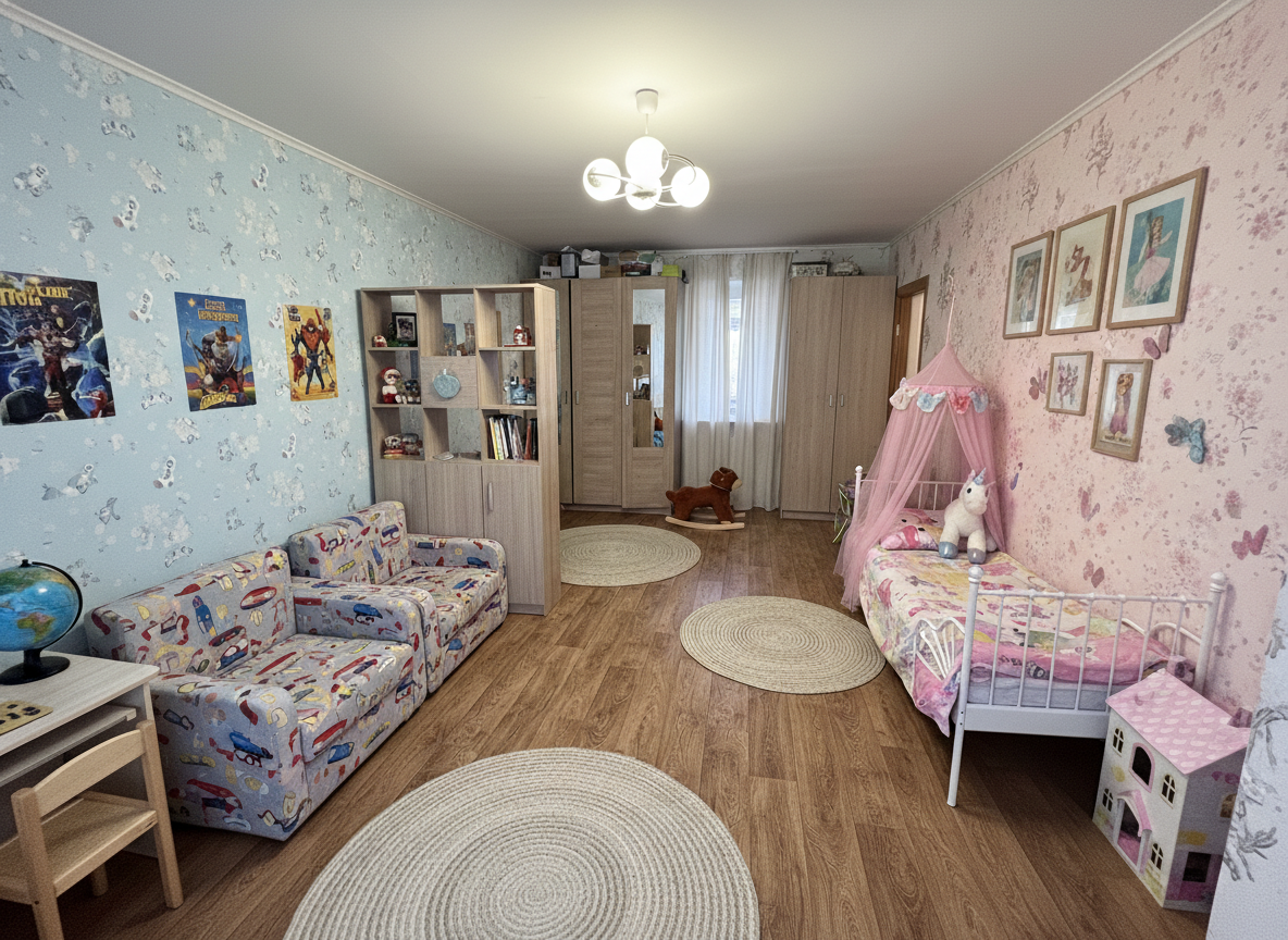 Дизайн детской в стиле Japandi — фото интерьера от нейросети RoomGPT