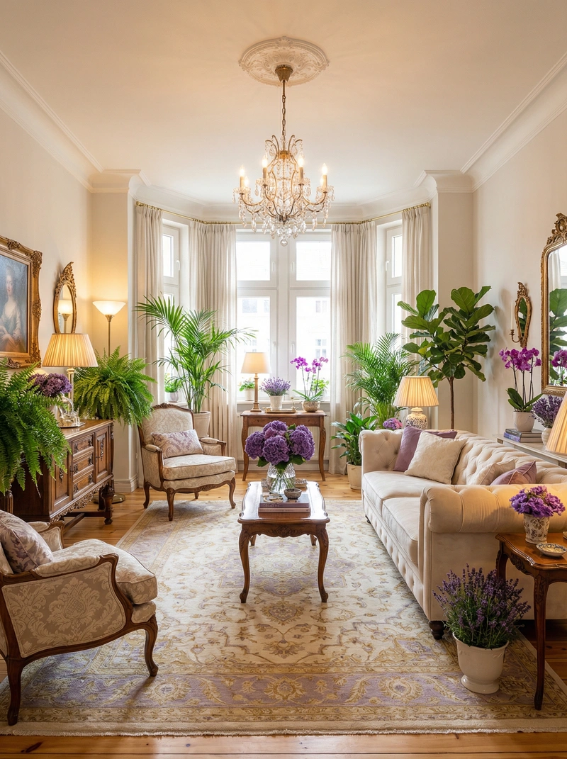 Дизайн интерьера в стиле Классика — Гостиная от нейросети RoomGPT